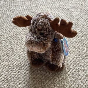 Alaskan Friends Small Alaska Stuffed Animal Moose NWT Ultra Soft Plush with Bow